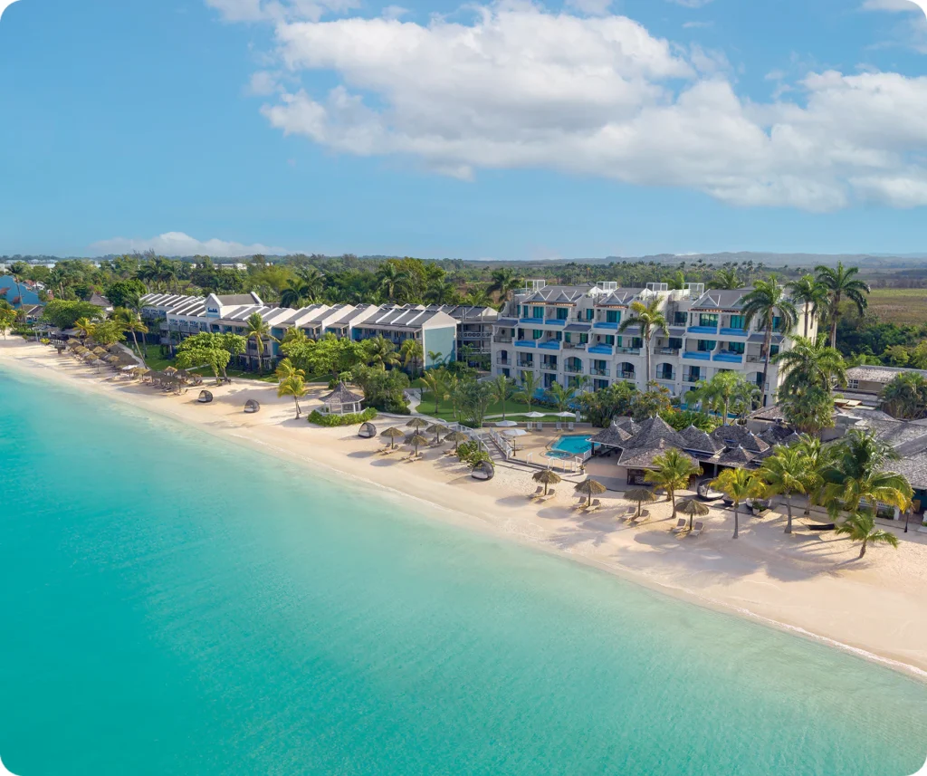 Supplier photo of the beachfront setting at Sandals Negril in Jamaica